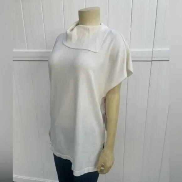 Vince Camuto Ivory Short Sleeve Knit Sweater Top Size S - Picture 4 of 12